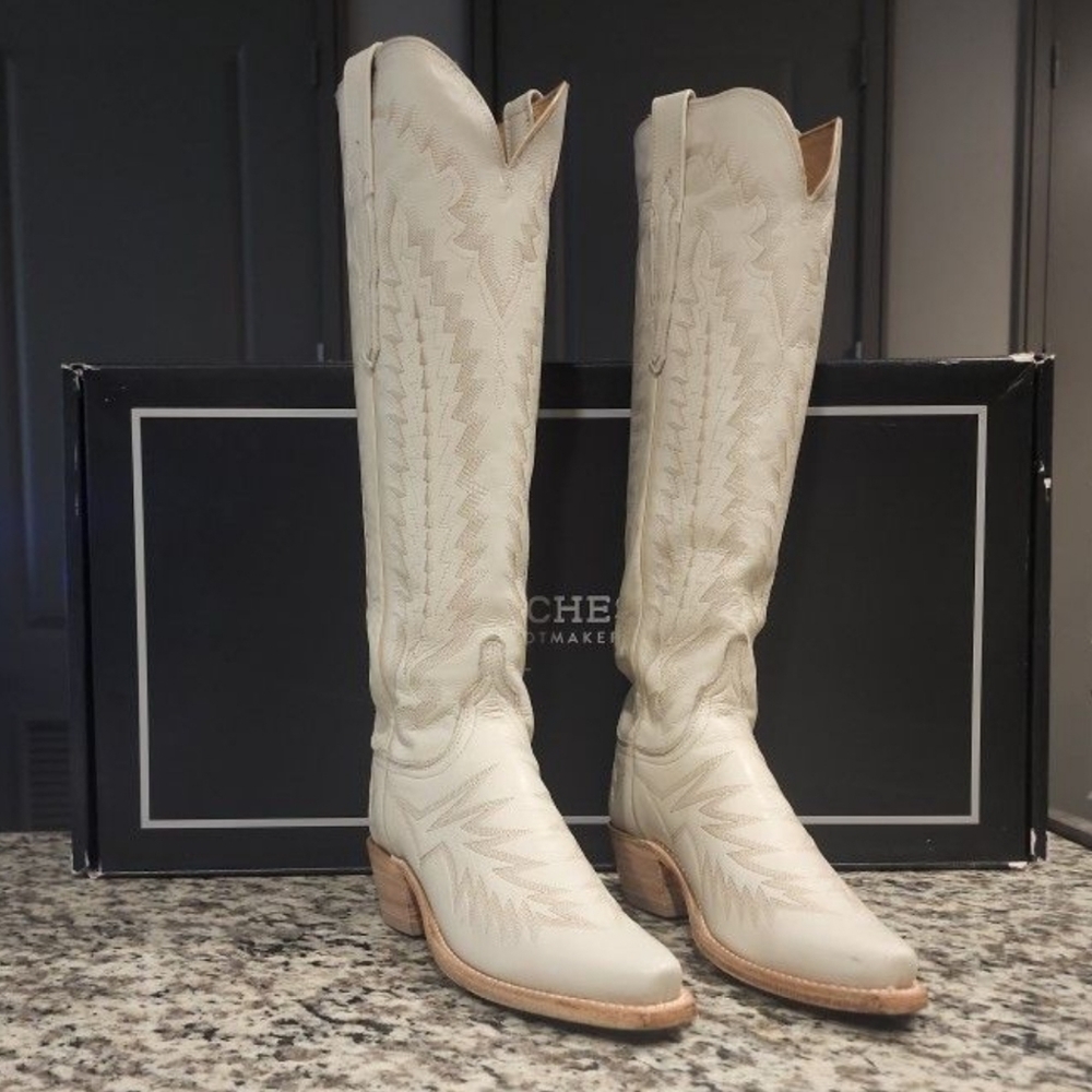 Lucchese, 6.5B, Glitz Cream